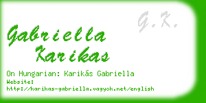 gabriella karikas business card